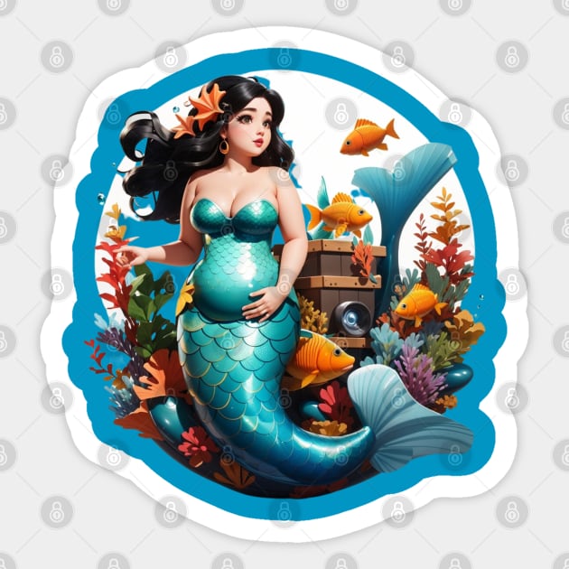 Expecting Mother Mermaid Sticker by MGRCLimon